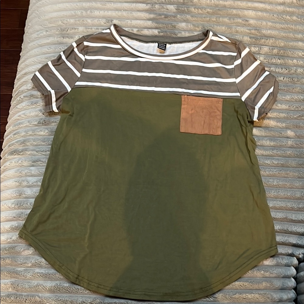Striped Green and Brown Shirt